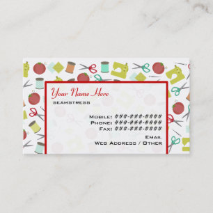 Cartão de visita temático Sewing retro