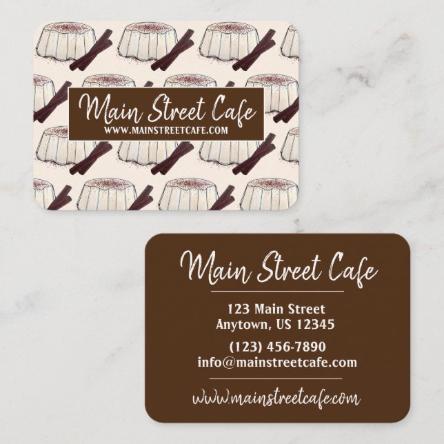 Cartão De Visita Tembleque Puerto Rican New Year Coconut Pudim (Frente/Verso)