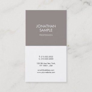 Cartão De Visita Tendência branca mínima elegante Design Brown