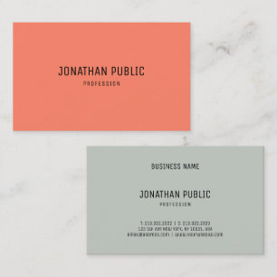 Cartão De Visita Tendência Cores Simples Elegante Modelo Moderno