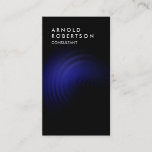 Cartão De Visita Tendência da Qualidade de Preto Vertical Azul