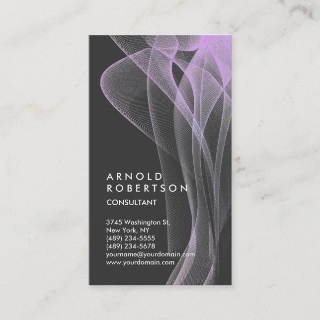 Cartão De Visita Tendência de Design Abstrato do Padrão de Onda Úni (Frente)