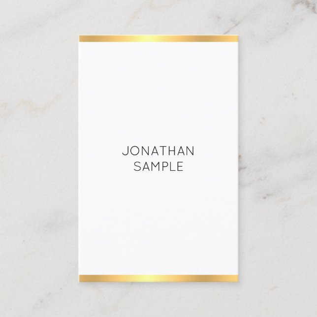 Cartão De Visita Tendência de Modelo Elegante Simples e Branco Mode (Frente)