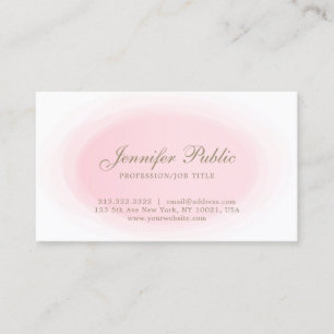 Cartão De Visita Tendência de Script Manuscrito Dourado Rosa de Cal