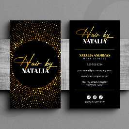 Cartão De Visita Tendência Dourado Salão Preto Espargueiro Preto