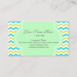 Cartão De Visita Tendência, elegante, azul moderno e divisa verde l