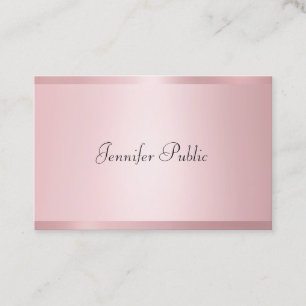 Cartão De Visita Tendência manuscrita Dourada de cor Elegante