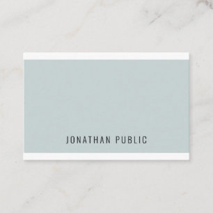 Cartão De Visita Tendência Minimalista Azul Elegante Moderna e Pers