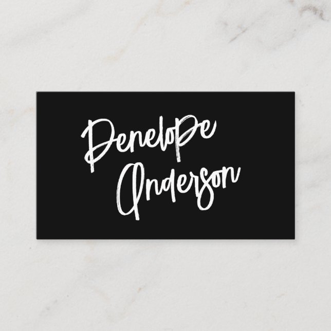 Cartão De Visita Tendência Moderna Exclusiva Preta e Branca Minimal (Frente)