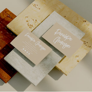 Cartão De Visita Tendência Moderna Mínima Neutral Mínima do Boho Ch