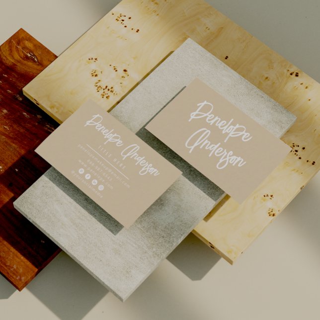 Cartão De Visita Tendência Moderna Mínima Neutral Mínima do Boho Ch (Criador carregado)