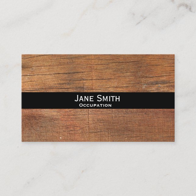 Cartão De Visita Tendência moderna na moda de madeira natural perso (Frente)