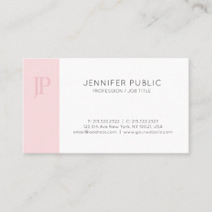 Cartão De Visita Tendência Monograma Rosa Creative Sleek Design Pla