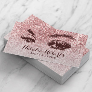 Cartão De Visita Tendência Rosa Dourada Lashes Eyelash Salon