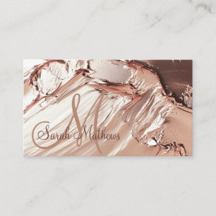 Cartão De Visita Tendência Rosa Dourada Paint Makeup Artist Hair Sa