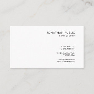 Cartão De Visita Tendência Simple Design White Modelo Modern Chic