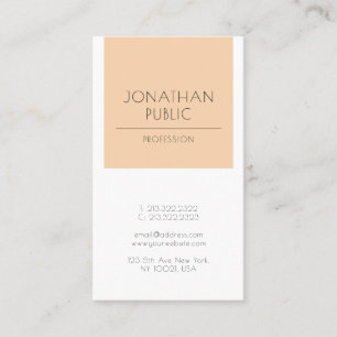 Cartão De Visita Tendy Apricot Luxo moderno de planície elegante Na