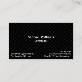 Cartão De Visita Tendy Black Checkered Geométrico Padrão Moderno