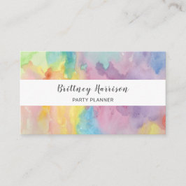Cartão De Visita Tendy Colorful Watercolor Abstrato Art Unique