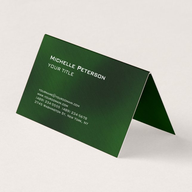 Cartão De Visita Tendy Dark Futurística Moderna e Verde (Frente)