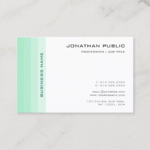 Cartão De Visita Tendy Elegant Mint Green White Modern Simples