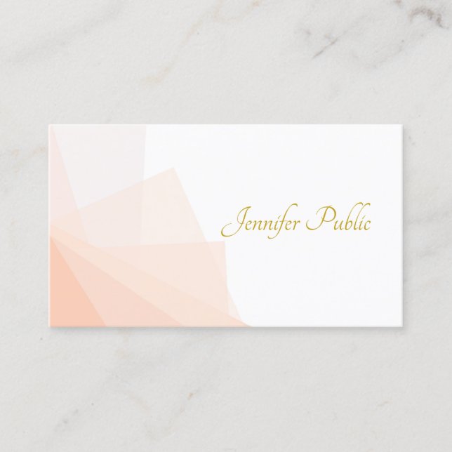 Cartão De Visita Tendy Modern Dourado Manuscrito Nome Elegante (Frente)