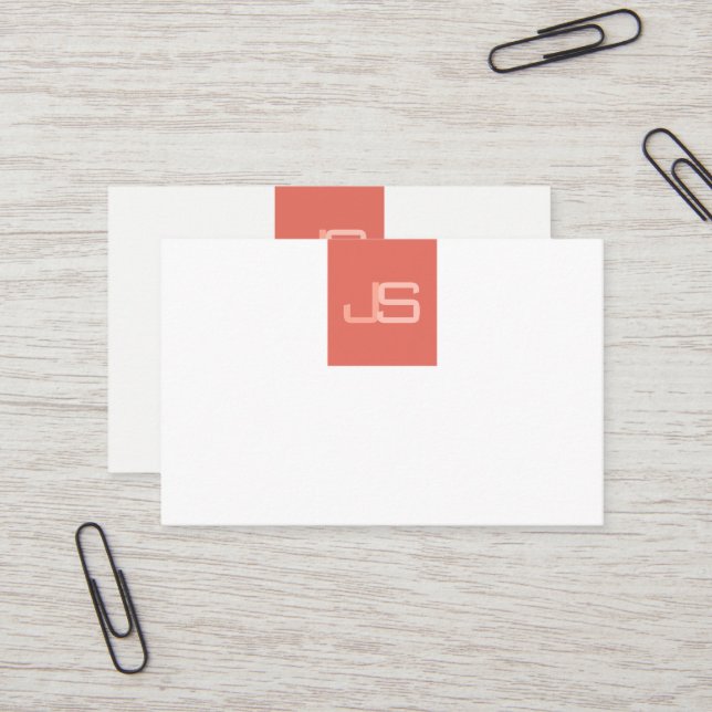 Cartão De Visita Tendy Modern Monogramed Elegant Modelo (Frente/Verso In Situ)