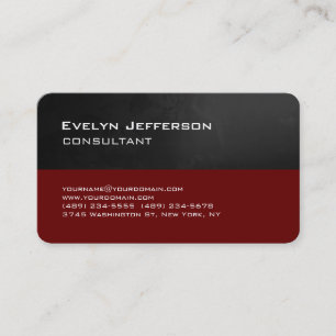 Cartão De Visita Tendy Modern Red Cinza Stripes Consultor