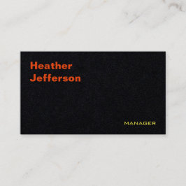 Cartão De Visita Tendy Na moda Black Modern Plain Minimalista