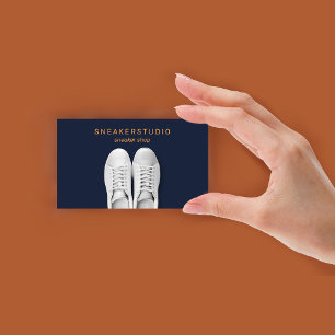Cartão De Visita Tênis Esportivo Navy Marrom Branco