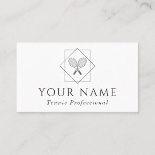 Cartão De Visita Tênis Professional Coach Instrutor Classic White