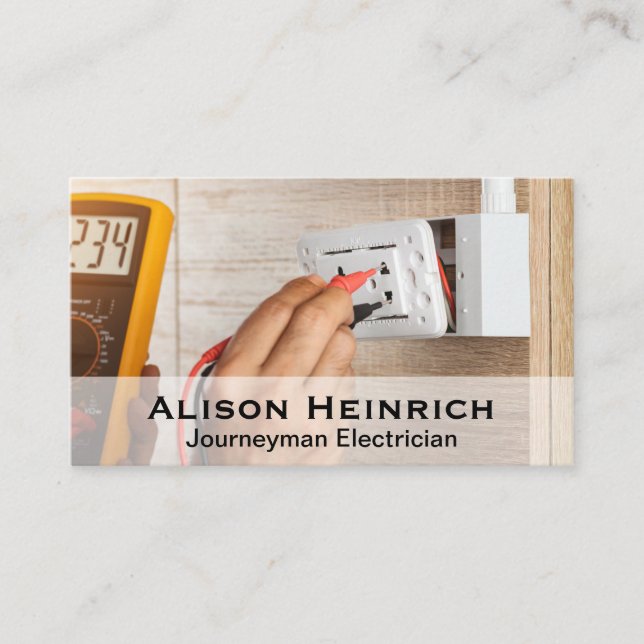 Cartão De Visita Tensão de teste eletricista (Frente)