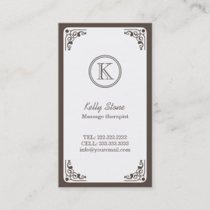 Cartão De Visita Terapeuta da massagem da beira do art deco