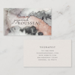 Cartão De Visita Terapeuta de Aquarela Abstrata Elegante