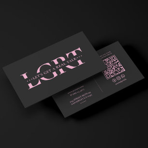 Cartão De Visita Terapeuta de Beleza Estilista Estética Rosa Preto