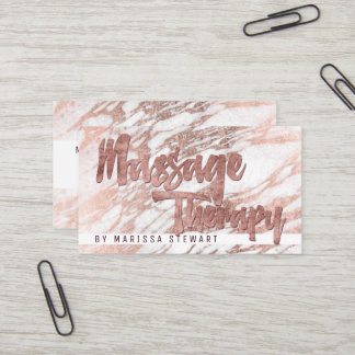 Cartão De Visita Terapeuta de mármore Dourado elegante da massagem