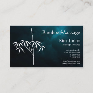 Cartão De Visita Terapeuta de Massagem Bamboo Nuvens Escuras Consul