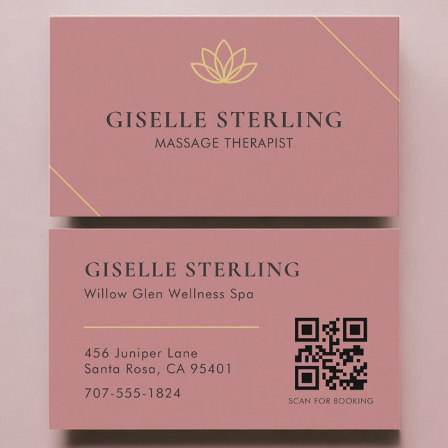 Cartão De Visita Terapeuta de Massagem Código QR (Criador carregado)