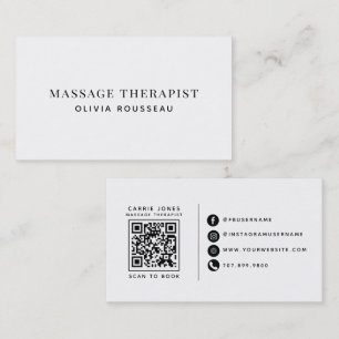 Cartão De Visita Terapeuta de Massagem Moderna