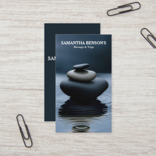 Cartão De Visita Terapeuta de Massagem Pedras Zen