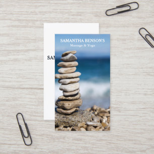 Cartão De Visita Terapeuta de Massagem Pedras Zen