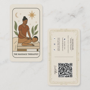 Cartão De Visita Terapeuta de Massagem Tarot QR Mídia Social