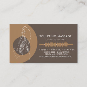 Cartão De Visita Terapeuta de Massagem Terapia de Madeira Escultura