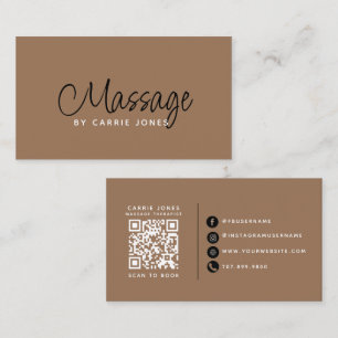 Cartão De Visita Terapeuta de Massagem Terroso