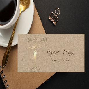 Cartão De Visita Terapeuta do psicólogo, silhueta Dourado da