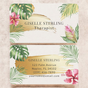Cartão De Visita Terapeuta Psicólogo Tropical