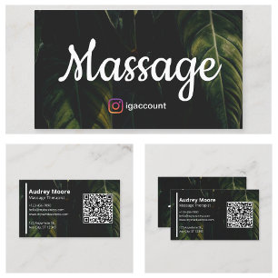 Cartão De Visita Terapeutas de Massagem Elegantes Profissionais de
