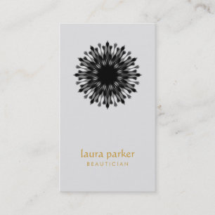 Cartão De Visita Terapêutica com logotipo da Flor de Lotus Preta Yo