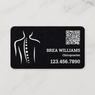 Cartão De Visita Terapêutica com Massas de Chiropractor QR Personal