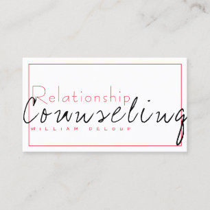 Cartão De Visita Terapêutica de Aconselhamento de Casamentos de Rel